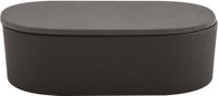 Spirella Badkamer Opbergdoos van Bamboevezel – Cotton Box voor Wattenstaafjes en Haaraccessoires – Antraciet – 18,2 x 12,5 cm