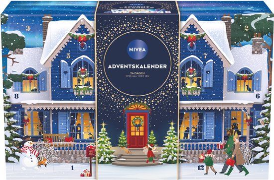 NIVEA Adventskalender Vrouwen 2025 - Kerst en Sinterklaas geschenkset met 24 Verzorgende NIVEA Mini's en Accessoires - Aftelkalender -Kerstcadeau - Kado