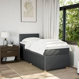 VidaXL Boxspring met matras stof donkergrijs 120x190 cm