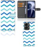 B2Ctelecom OnePlus Nord 2T Telefoon Hoesje Zigzag Blauw