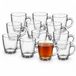 Secret de Gourmet Koffie / thee glazen met oor - set 36x stuks - transparant glas - 340 ml