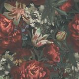 A.S. Création BONTE BLOEMEN BEHANG | Botanisch - zwart crème groen rood - PintWalls II