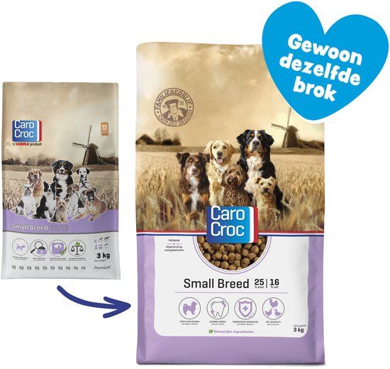 CAROCROC Small Breed 25/16 Hondenvoer - 3 kg