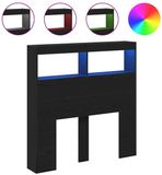 vidaXL Hoofdbordkast met LED 100x17x102 cm zwart eikenkleurig