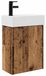 Meuble de salle de bain bois vieilli avec robinet 45,5 x 22,5 x 84 cm