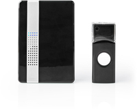 Nedis DOORB223CBK Draadloze Deurbelset - Zwart/Wit - 36 Melodieën - 300m Bereik - IP44