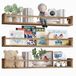BAKAJI Set van 3 houten wandplanken, multifunctionele wandplanken en beschermlijst, rek voor slaapkamer, woonkamer, keuken, badkamer, boekenkast, ruimtebesparend, 3 x 60 cm (eiken)