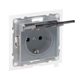 LEGRAND SEANO 765224 Geaard stopcontact met verhoogde aanraakbeveiliging en klapdeksel IP44, steekklemmen, 16 A, 250 V, kleur: gelakt aluminium