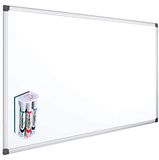 OFITURIA Whiteboard, magnetisch, gelakt, met robuust aluminium frame, gemakkelijk te verwijderen, afmetingen 90 x 60 cm + gum en 4 viltstiften