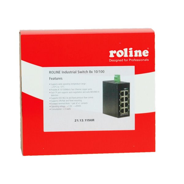 ROLINE Industrie Switch - 8x RJ-45 - Unmanaged
