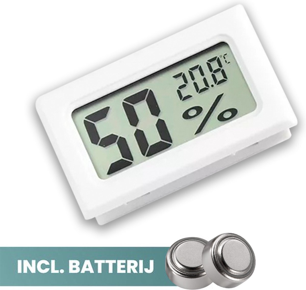 Ease electronicz Hygrometer - Weerstation - Luchtvochtigheidsmeter - Thermometer Voor Binnen - Incl. Batterijen