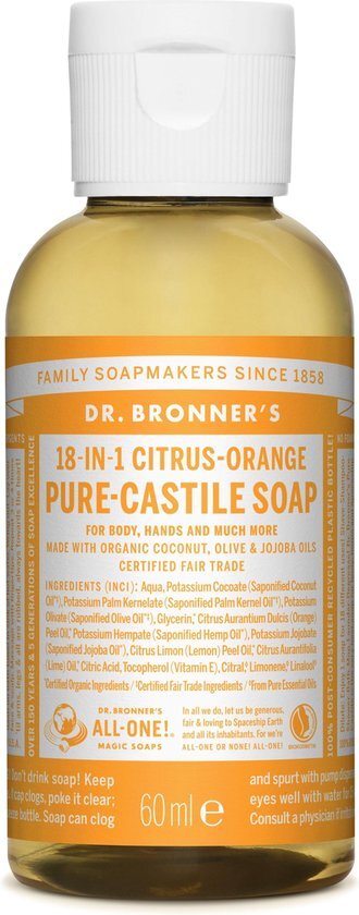 Dr. Bronner Liquid Soaps Citrus Orange 59 ml