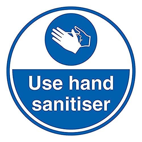 V Safety Gebruik Hand Sanitisator - 450x450mm - Zelfklevende Vloersticker