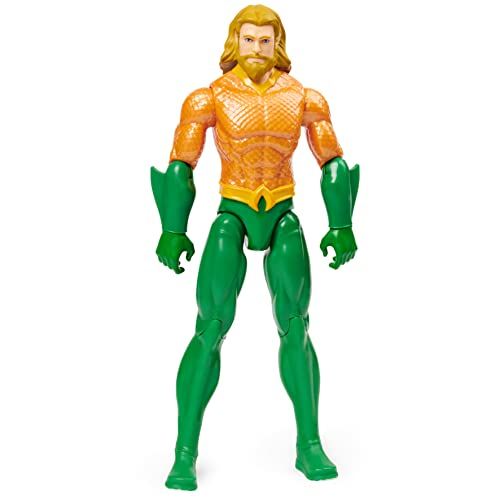 DC Comics AQUAMAN Aqua 30 cm, figuur in schaal 30 cm, met originele decoratie, cape en 11 scharnierpunten, speelgoed voor jongens en meisjes vanaf 3 jaar