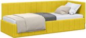 vidaXL Hoek Bed Frame Geel Fluweel 80 x 200 cm