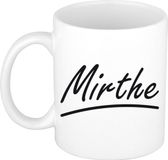Bellatio Decorations Mirthe Naam koffiemok - beker - met sierlijke letters - wit