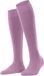 FALKE Softmerino lang eenkleurig wol katoen kniekousen dames roze - maat 41-42