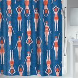 Spirella Douchegordijn Polyester – Anti-Schimmel Douchegordijn Waterdicht – Stijlvol Design voor de Badkamer – Blauw