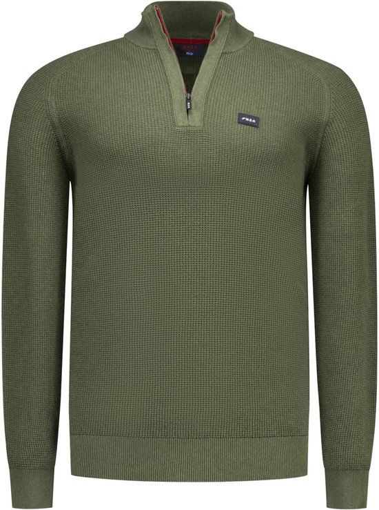 New Zealand Auckland NZA New Zealand Auckland Trui Pullover Half Zip 26gn491 Scouting Green Melange Mannen Maat - L