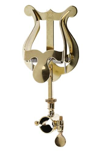 GEWA Marspartituurhouder Trompet - Messing - Kleine Lyra - 1 drukknop - Scharnierring Ø 14 mm