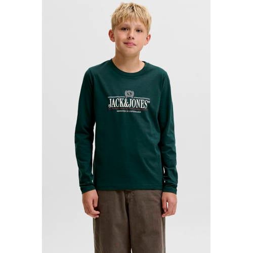 JACK & JONES JUNIOR longsleeve met print - donkergroen