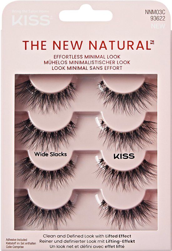 KISS The New Natural Wimpers - Synthetische Wimpers - 4-pack, Zwart