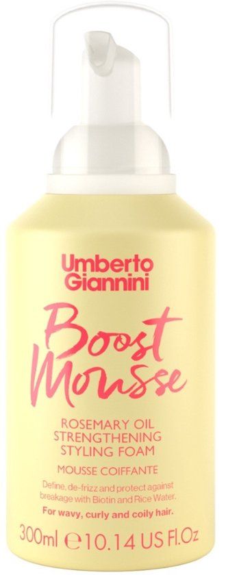 Umberto Giannini Strong Curls Boost Mousse Rosemary Oil Strengthening Styling Foam - 300ml