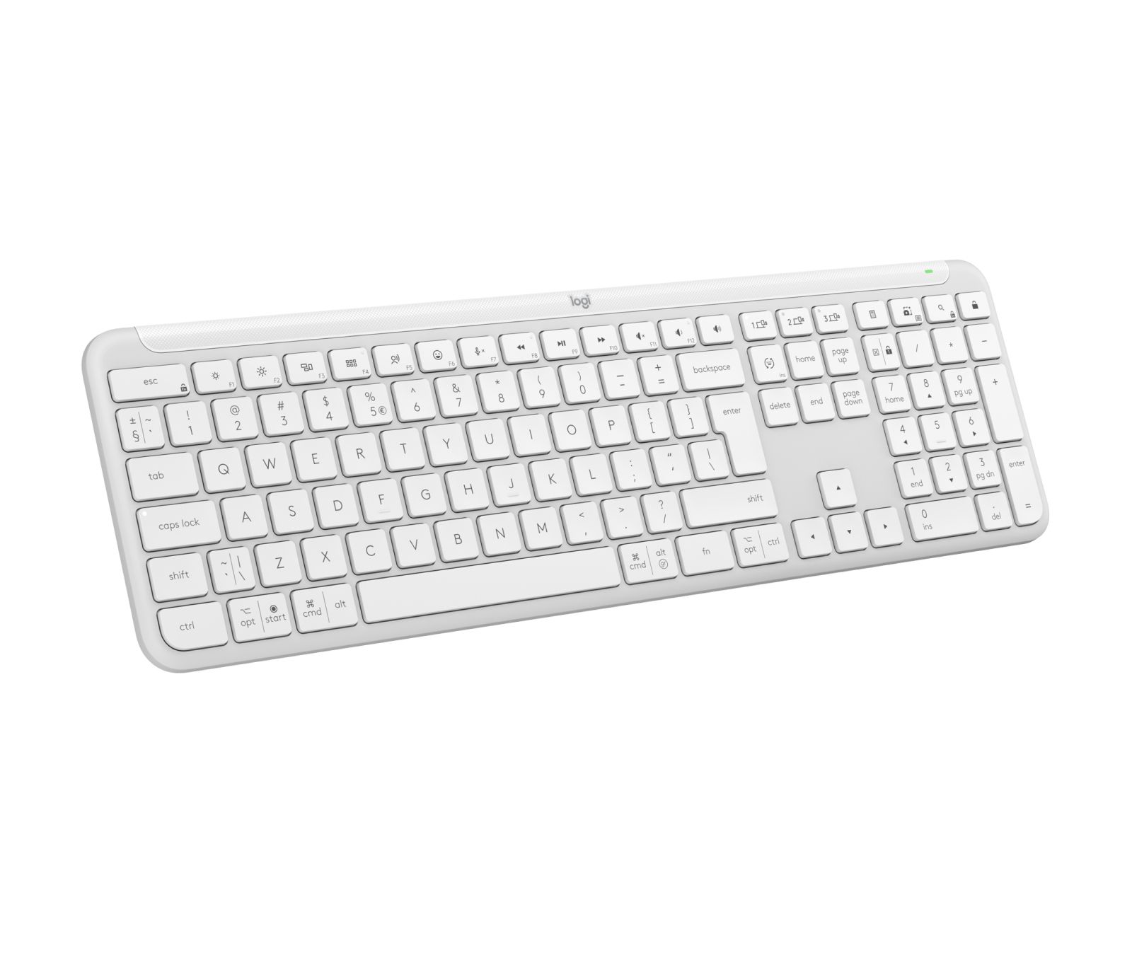 Logitech K950 Signature Slim - Draadloos Toetsenbord - US International - QWERTY - Wit