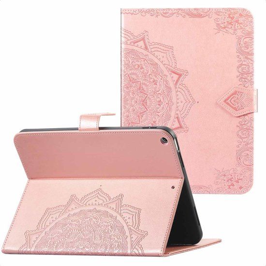 imoshion Tablet Hoes - Geschikt voor Apple iPad Air 2 (2014) / Air 1 (2013) / 6e generatie (2018) 9.7 inch / 5e generatie (2017) 9.7 inch - Mandala tablet Bookcase - Rosé goud