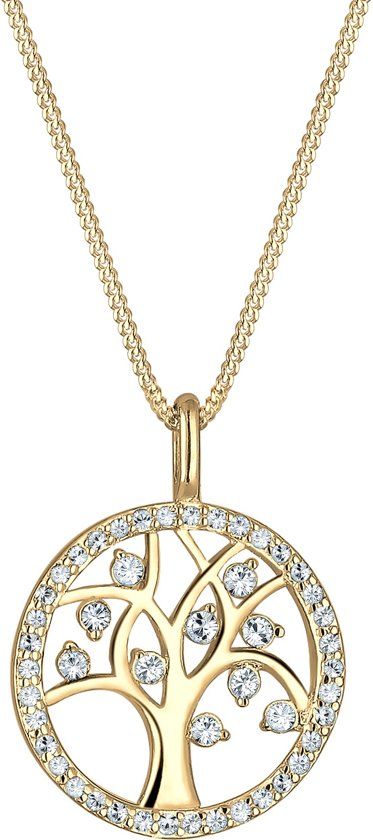 Elli Halsketting boom van het leven 925 Sterling Zilver Swarovski® Kristal