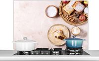KitchenYeah Spatscherm keuken 100x65 cm - Kookplaat achterwand Gebak - Kruiden - Fruit - Apfelstrudel - Muurbeschermer - Spatwand fornuis - Hoogwaardig aluminium