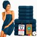 Komfortec Handdoekenset – Set van 8 - 4x Handdoek 50x100 cm en 4x Badhanddoek 70x140 cm - 100% Katoen - Petroleumblauw