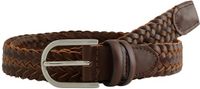 WE Fashion Heren Gevlochten Riem Leer Bruin