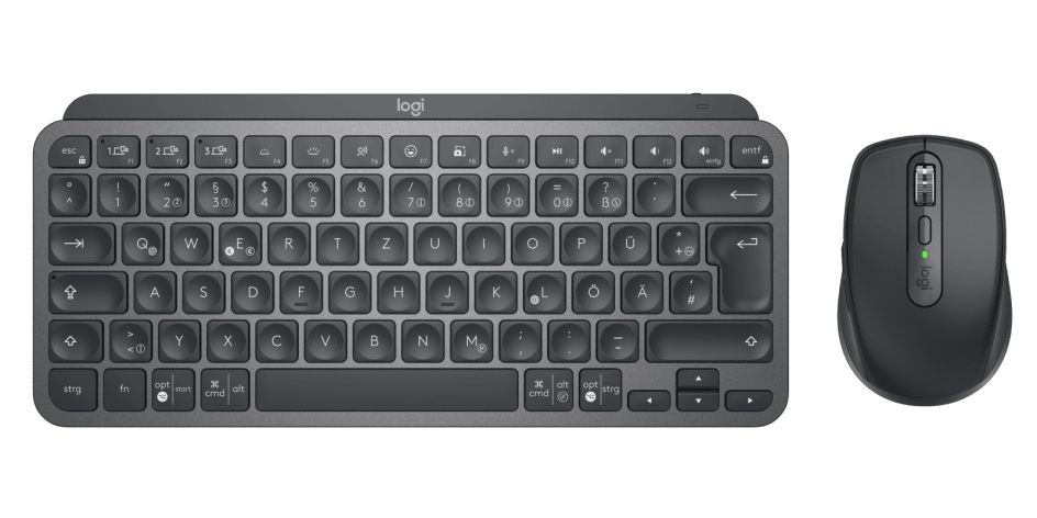 Logitech MX Keys Mini for Business - Graphite - QWERTZ Duits - RF Wireless + Bluetooth Keyboard & Mouse Combo
