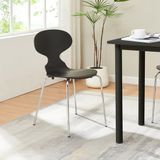 en.casa Eetkamerstoelen Kil set van 4 zwart en chroom