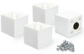 Pieds de meuble Modèle Cuba 5 cm - Set de 4 - Plastique blanc - Patins en feutre