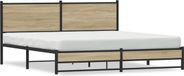 vidaXL Cadre de lit Métal Chêne Sonoma Deux personnes 183x213 cm