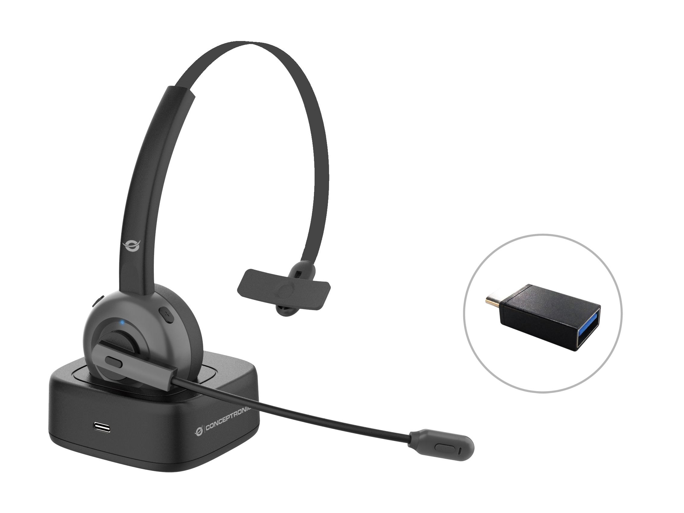 Conceptronic POLONA03BD - Bluetooth Headset - Zwart