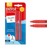 Berol Handschriftpennen | Ronde vorm is gemakkelijk vast te houden | Wasbare zwarte inkt | Heldere vaten | 2 stuks