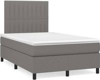 vidaXL Boxspringbed met matras en LED-verlichting, donkergrijs, 120x190 cm, stof