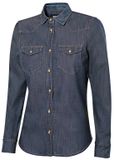 Velilla Vrouwen stretch blouse lange mouw denim M