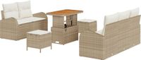 vidaXL Tuinbank - Beige - Polyrattan