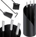 KESSER® Set de cheminée 4 pièces - Set d'outils de cheminée avec balai, pelle, tisonnier, support Poignées en acier inoxydable Acier Accessoires de cheminée - Noir