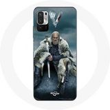 Maniacase Hoesje voor Xiaomi Redmi Note 10 5G Vikings serie seizoen 6 Ragnar Lothbrok logo V zwaard Grey Fog