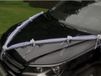 Partydeco Trouwauto organza lint Rozen - Bruiloft - creme - 2x stuks - just married
