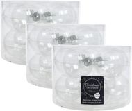 Decoris Kerstballen set - 30x stuks - transparant - glas - 6 cm - glans/mat - kerstversiering