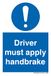 Bestuurder moet handrem aanbrengen Sign - 50x75mm - A8P