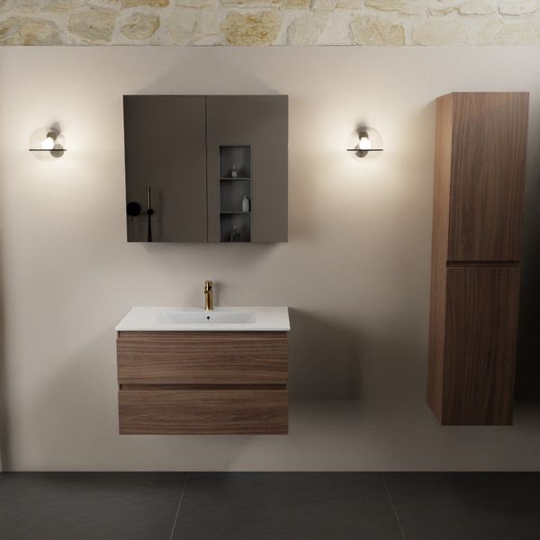 Mondiaz Aivy badmeubelset 80cm Mocha met spiegelkast