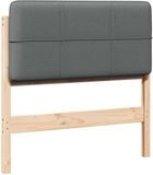 vidaXL - Gestoffeerd hoofdbord met hoofdeinde - Bruin en Lichtgrijs - 80 cm