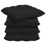vidaXL - Zitkussens - 4 stuks - Stof - Zwart - 40 x 40 x 6 cm